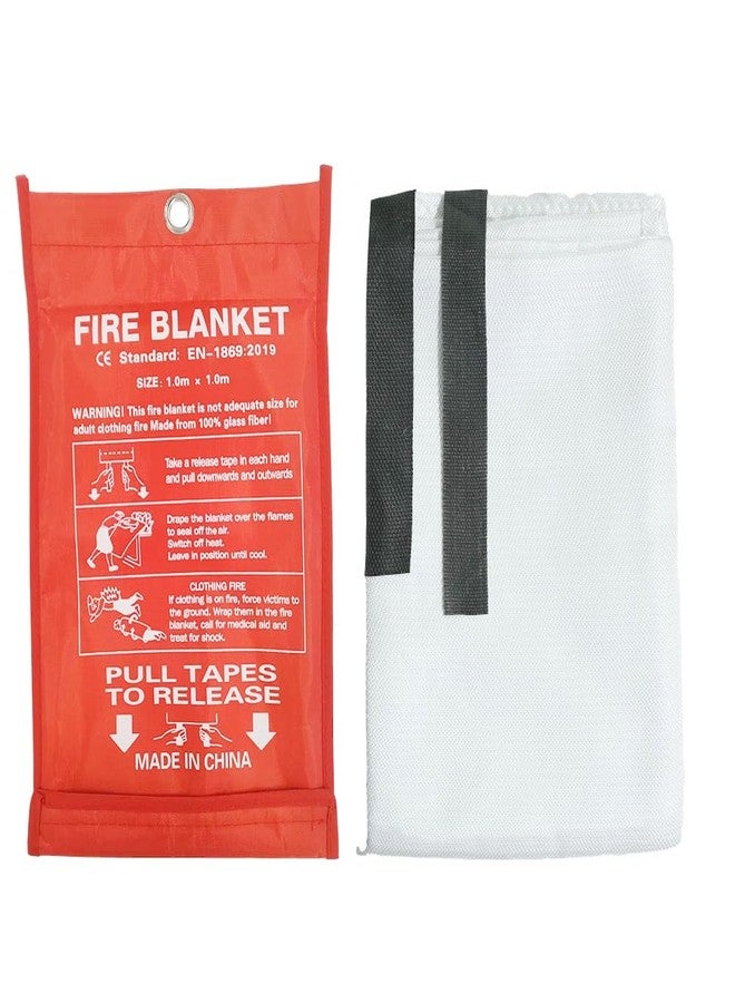 Ram® Large 1M X 1M Fire Blanket With Loops Office Kitchen Safety Home Fire Blanket Wall Mountable Emergency Fire Blanket - Image 1
